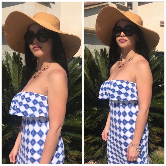 Last 1❗️Give me Sun Blue print Boho Maxi Dress - Picture 4 of 8
